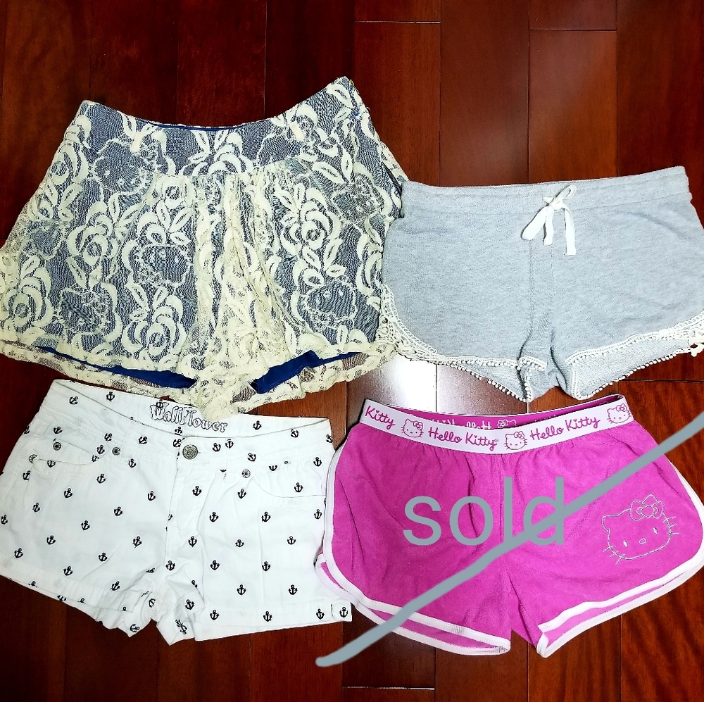 3 sets of women shorts, 1 hello kitty.